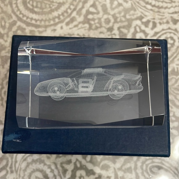 Dale Earnhardt Jr‎ #8 NASCAR Laser Etched Glass 3D Paperweight New in box - Picture 1 of 5